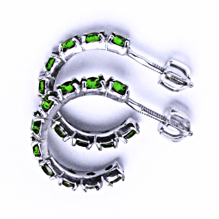 Stříbrné náušnice Swarovski fern green - NŠ1340