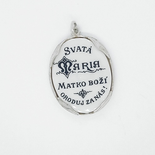 Stříbrný přívěsek medailon Madonka - P1013 MS