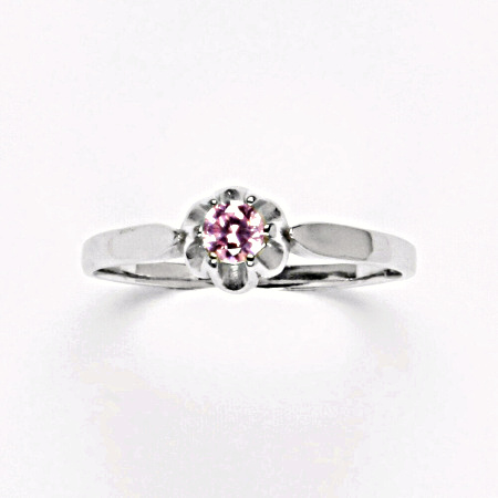 Stříbrný prsten pink zirkon - T1368