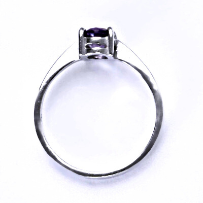 Stříbrný prsten zirkon ametyst - T1246