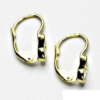 Zlaté náušnice slza čiré zirkony - VE5 - žluté zlato