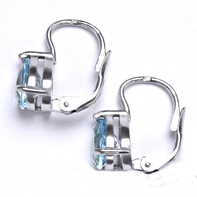 Stříbrné náušnice přírodní topaz sky 8 x 6 mm - NK1361