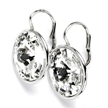 Stříbrné náušnice Swarovski krystal čirý - NK1372