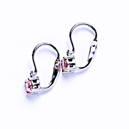 Stříbrné náušnice dětské pink zirkon - VE21