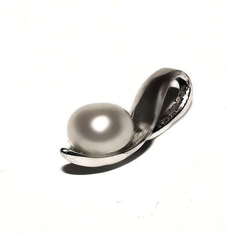 Stříbrný přívěsek přírodní perla bílá 4 mm - P1104