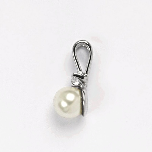 Stříbrný přívěsek Swarovski perla bílá - P1243