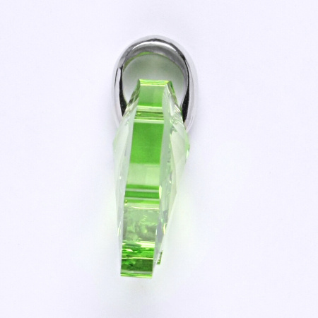 Stříbrný přívěsek list Swarovski chryzolit  - P1302 