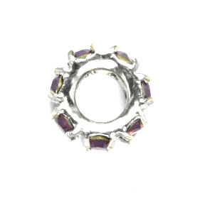 Stříbrný přívěsek korálek Swarovski fuchsie - P1371
