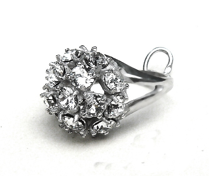Stříbrný přívěsek miniprstýnek Swarovski čiré - 2741 AKCE