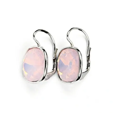 Stříbrné náušnice Swarovski rose water opal - NK1375
