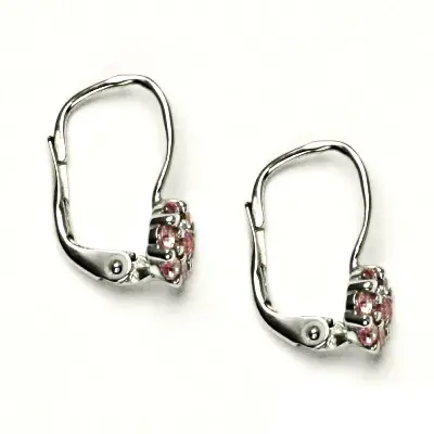 Stříbrné náušnice pink zirkony - VE3