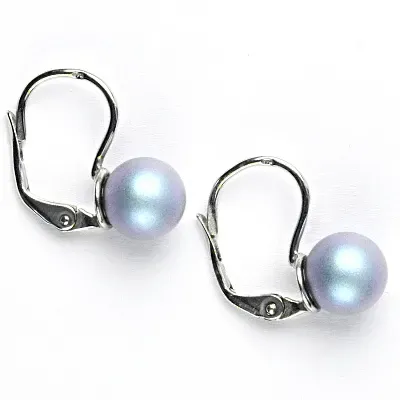 Stříbrné náušnice Swarovski perla light blue - NK1183