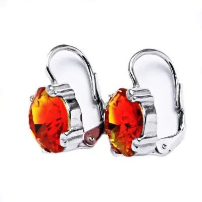 Stříbrné náušnice Swarovski fireopal - NK1225