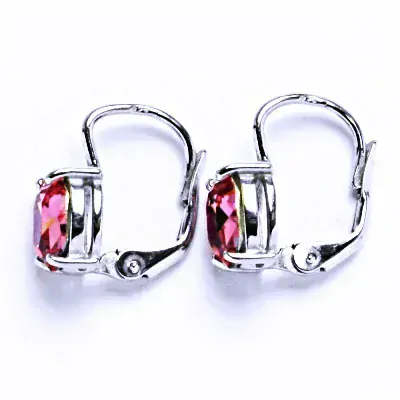 Stříbrné náušnice Swarovski rose - NK1245
