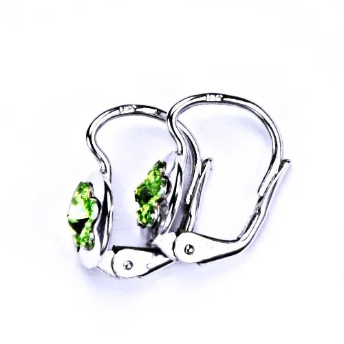 Stříbrné náušnice kytička Swarovski chryzolit - NK1300