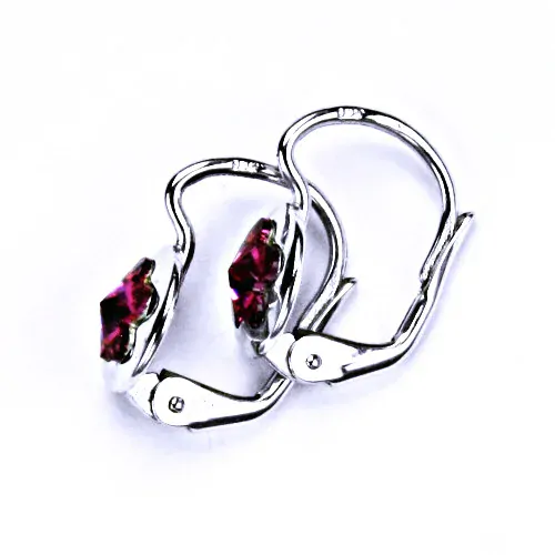 Stříbrné náušnice kytička Swarovski fuchsie - NK1300
