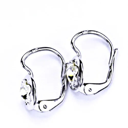 Stříbrné náušnice kytička Swarovski čirý - NK1300