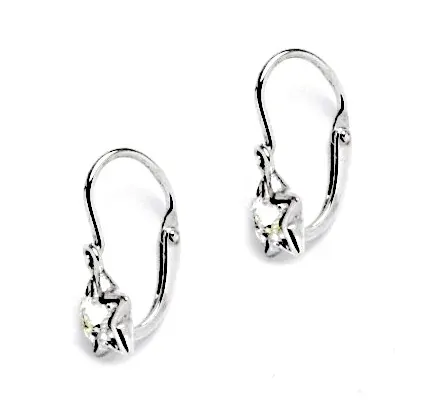 Stříbrné dětské náušnice hvězda Swarovski čiré - NK1326