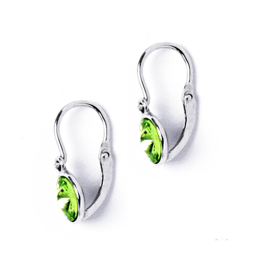 Stříbrné dětské náušnice Swarovski Peridot - NK1336