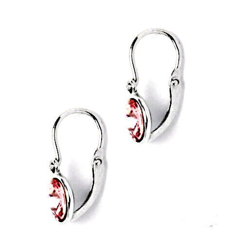 Stříbrné dětské náušnice Swarovski Rose - NK1336