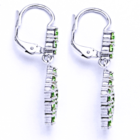 Stříbrné visací náušnice Swarovski peridot - NK1346/1341