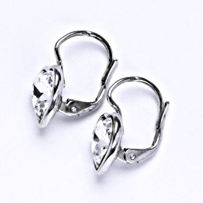 Stříbrné náušnice srdíčka Swarovski čiré - NK1396