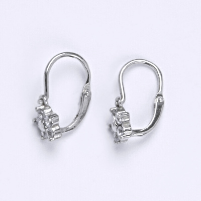 Stříbrné náušnice dětské kytička Swarovski čiré - NK1391