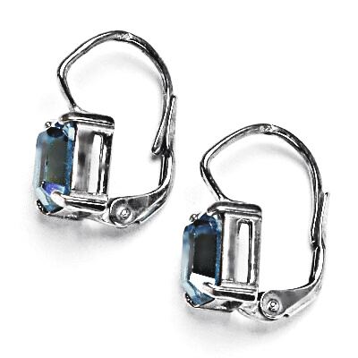 Stříbrné náušnice Swarovski akvamarine - NK1446