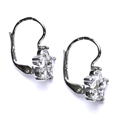 Stříbrné náušnice kytička Swarovski čiré - NK1444