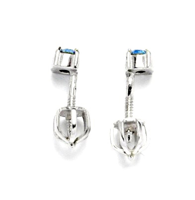 Stříbrné náušnice Swarovski akvamarine - NŠ1339