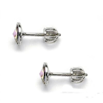 Stříbrné náušnice Swarovski Vitrail light - NŠ1336