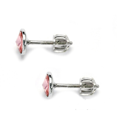 Stříbrné náušnice Swarovski Light rose - NŠ1336