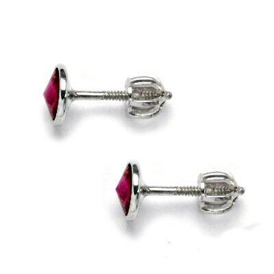 Stříbrné náušnice Swarovski Fuchsie - NŠ1336