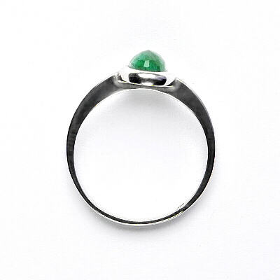 Stříbrný prsten přírodní smaragd faset - T1354