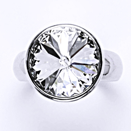 Stříbrný prsten Swarovski krystal čirý - T1372