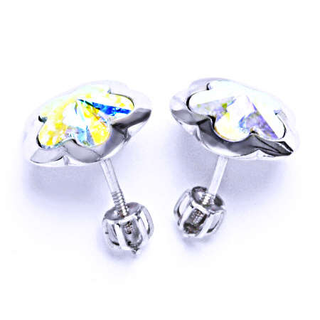 Stříbrné náušnice Swarovski AB krystal - NŠ1296
