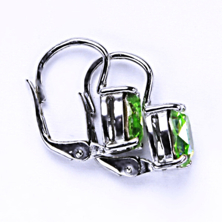 Stříbrné náušnice Swarovski chryzolit - NK1245