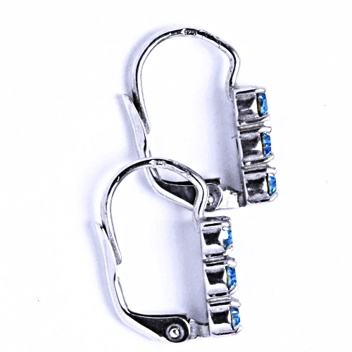 Stříbrné náušnice Swarovski akvamarine - NK1323