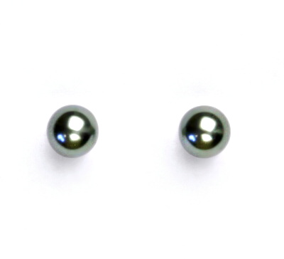 Stříbrné náušnice 2v1 Swarovski perla šedozelená - NŠ1183/1512m