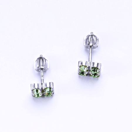 Stříbrné náušnice Swarovski krystaly chrizolit - NŠ1324