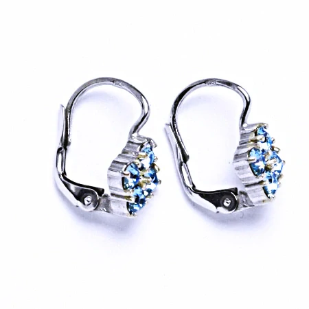 Stříbrné náušnice Swarovski Akvamarine - NK1324