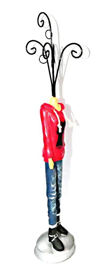 Stojan figurína na šperky - červená