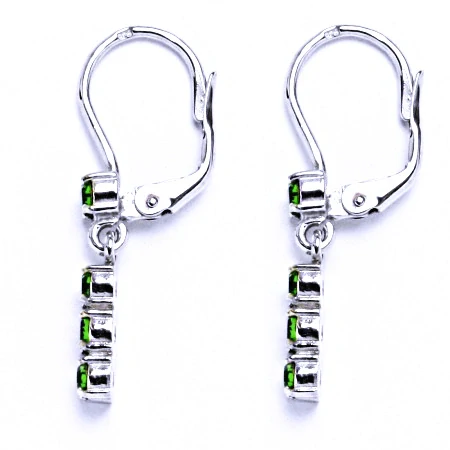 Stříbrné visací náušnice Swarovski fern green- NK1339/1323