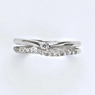 Zlatý zdobný prsten čiré zirkony - T1406 - bílé zlato