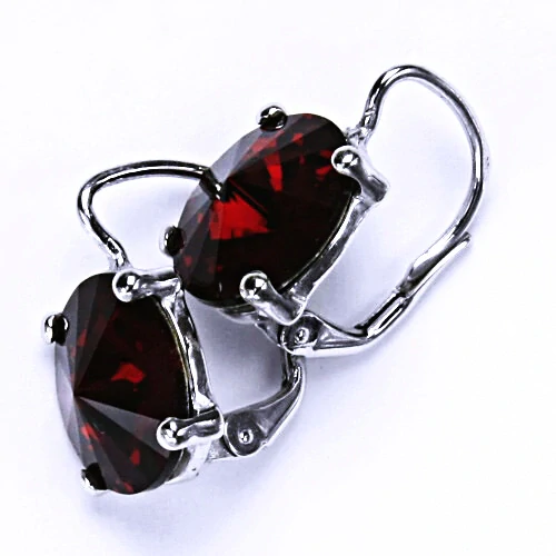 Stříbrné náušnice Swarovski krystal Siam - NK1188