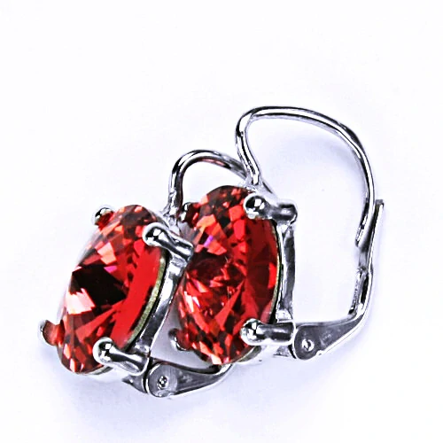 Stříbrné náušnice Swarovski krystal Paparadscha - NK1188