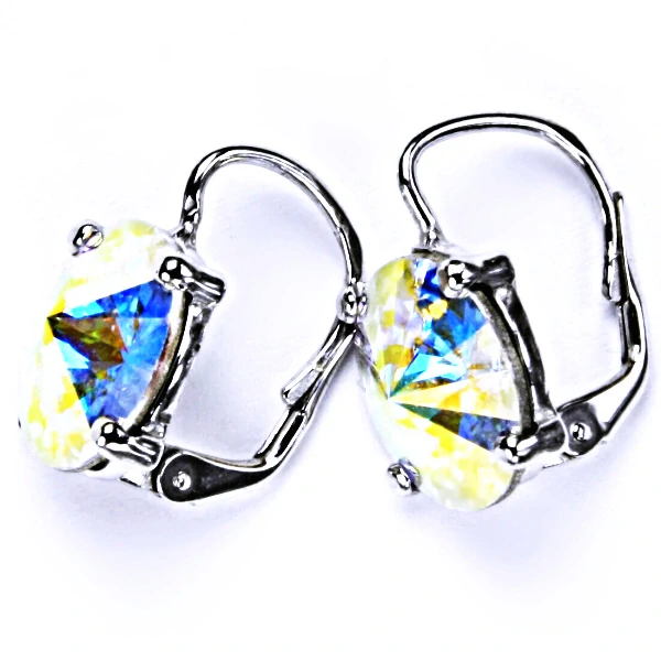 Stříbrné náušnice Swarovski krystal AB - NK1188