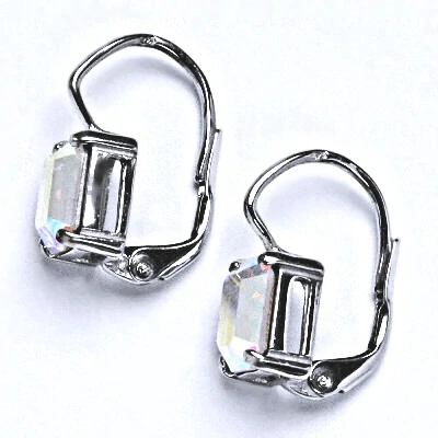 Stříbrné náušnice Swarovski AB krystal  - NK1446