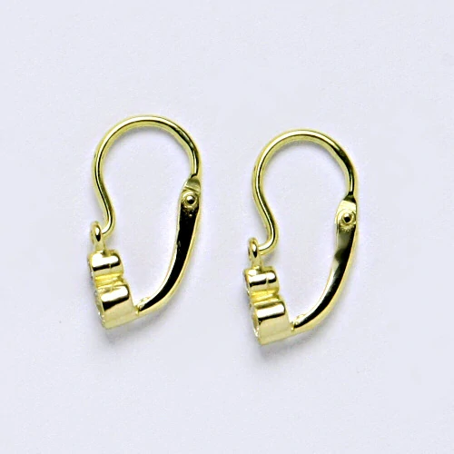 Zlaté dětské náušnice čiré zirkony - VE179 - žluté zlato