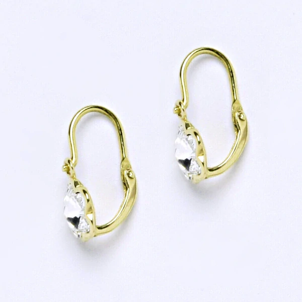 Zlaté dětské náušnice kytičky Swarovski AB - NK1297 žluté zlato